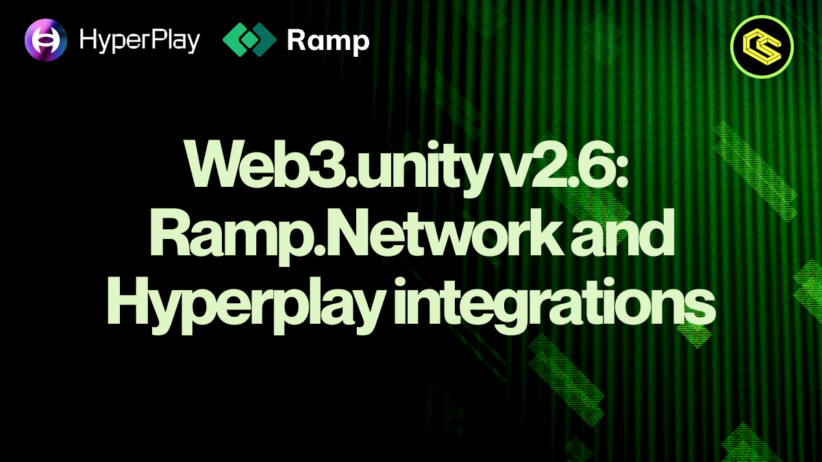 Web3.unity V2.6 adds Ramp and Hyperplay