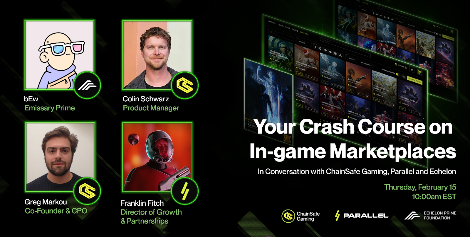 Your Crash Course on In-game Marketplaces: With Echelon and Parallel