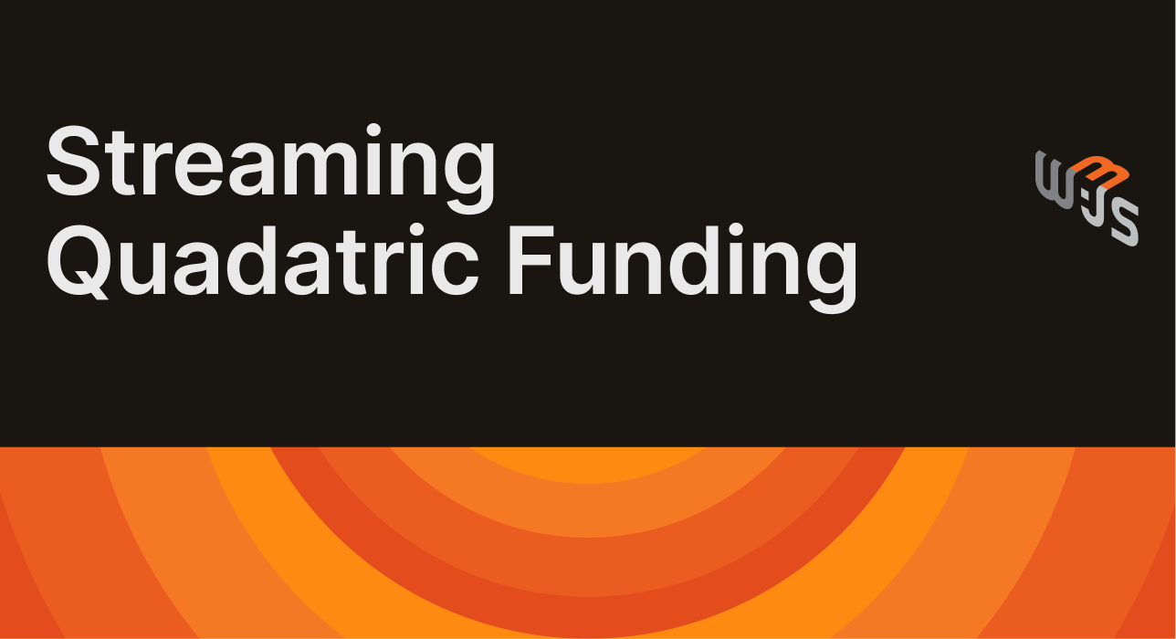 Web3.js Participates in the First Streaming Quadratic Funding Round