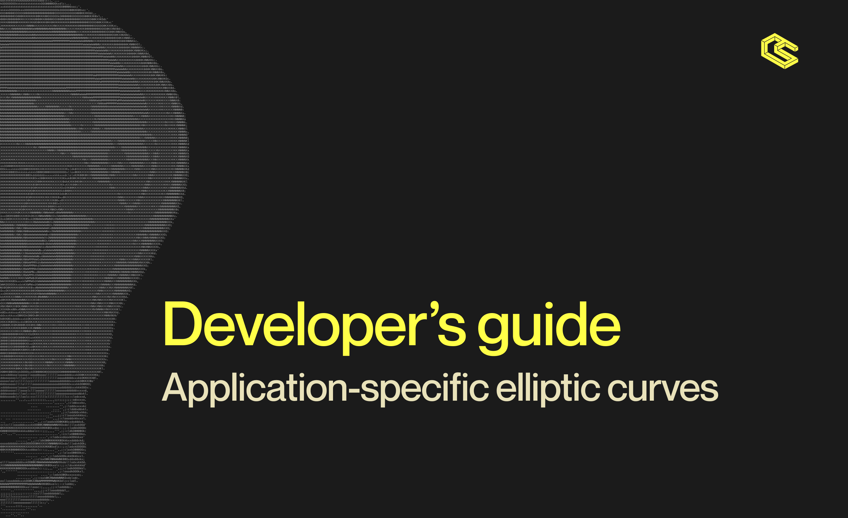 Developer's guide: application-specific elliptic curves