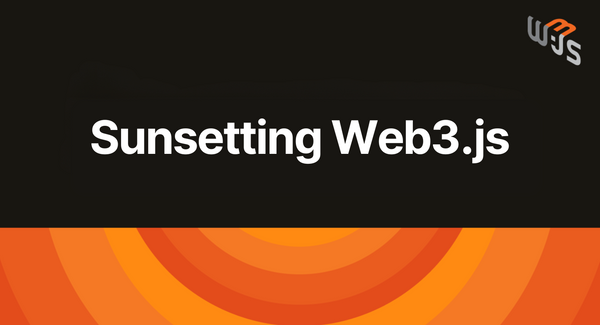 Banner image bearing the title "Sunsetting Web3.js"